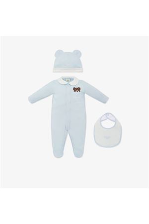 set nascita in cotone azzurro FENDI KIDS | BUK119ST8F19J4